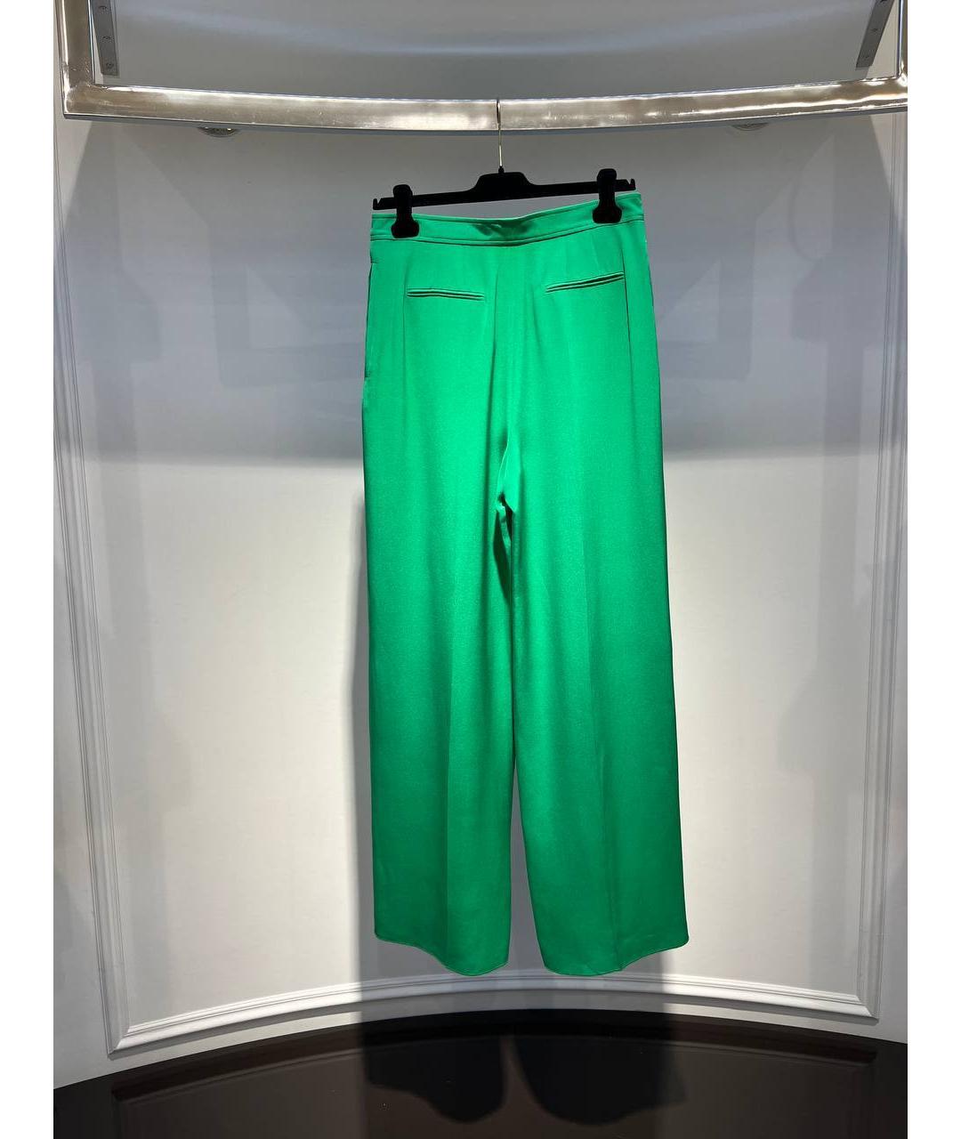 VALENTINO Зеленые шелковые брюки широкие, фото 3