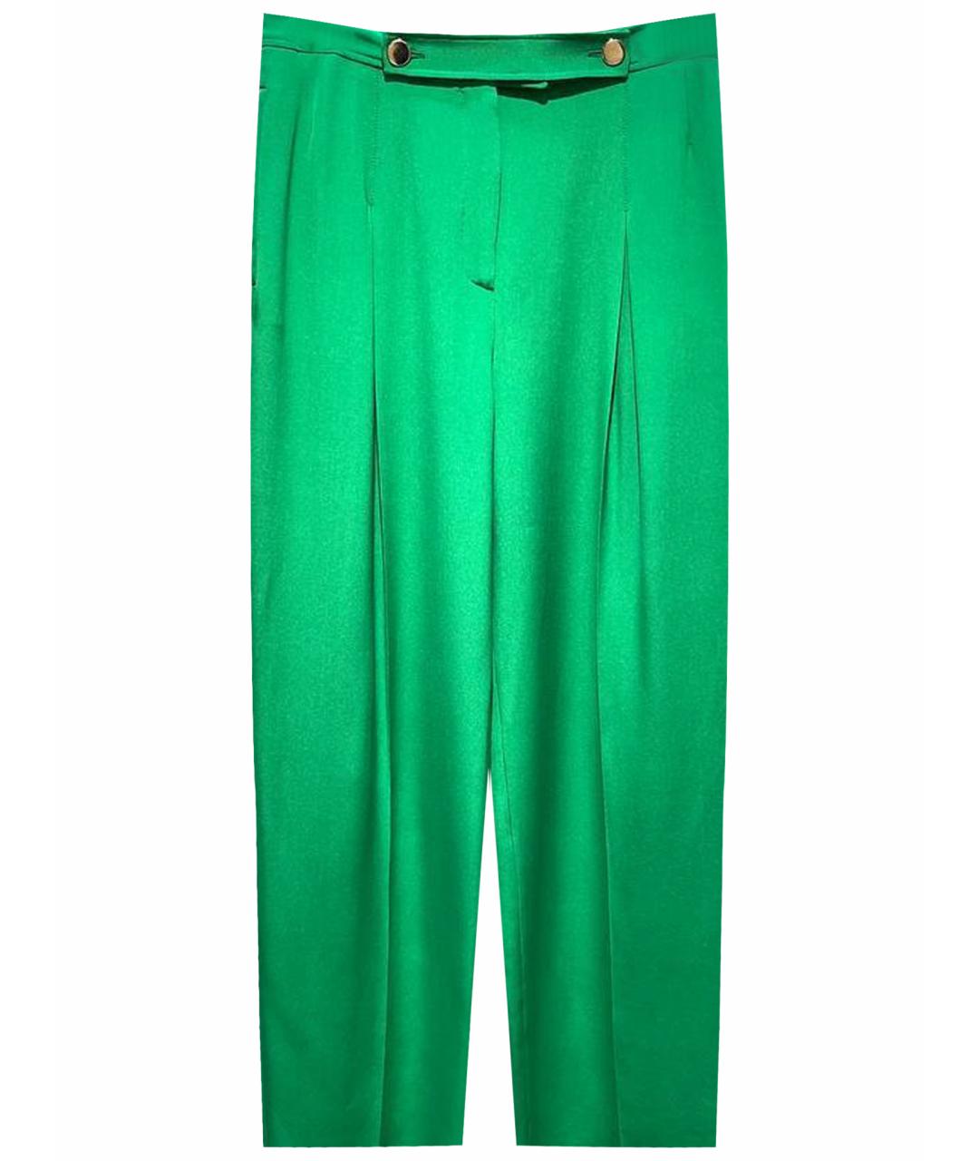 VALENTINO Зеленые шелковые брюки широкие, фото 1