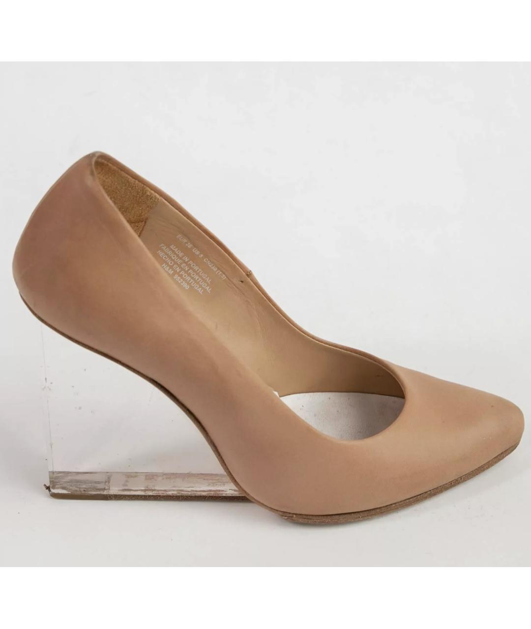 MAISON MARGIELA Бежевые кожаные туфли, фото 5