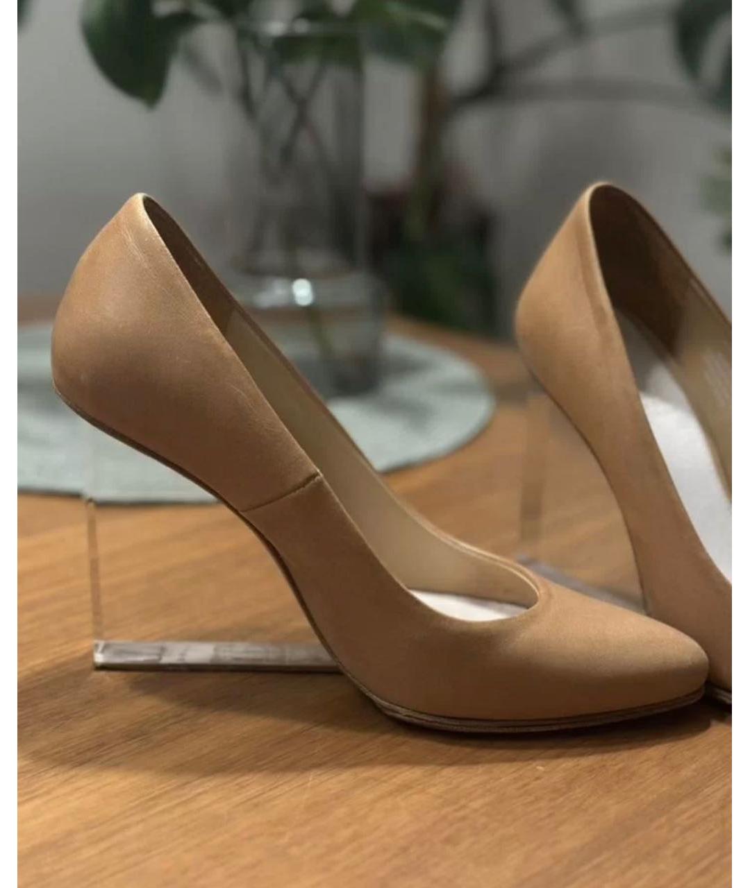 MAISON MARGIELA Бежевые кожаные туфли, фото 3