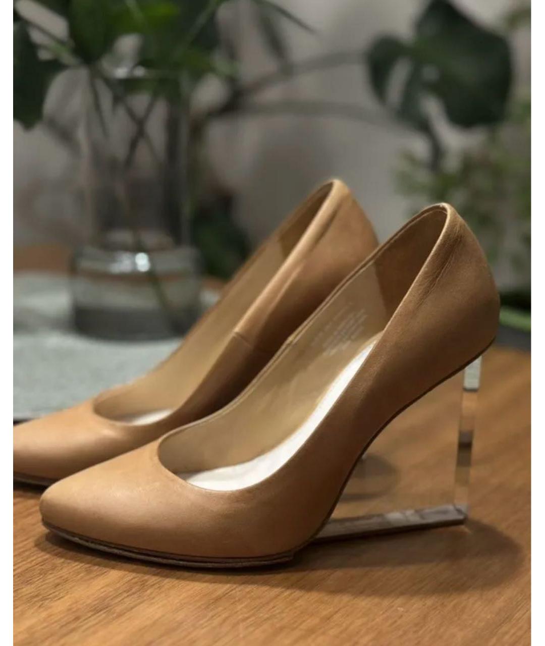 MAISON MARGIELA Бежевые кожаные туфли, фото 4