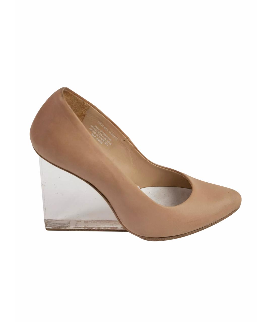 MAISON MARGIELA Бежевые кожаные туфли, фото 1