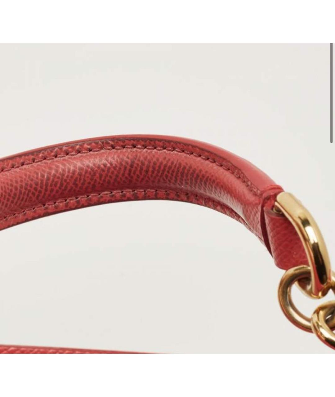 DOLCE&GABBANA Красная кожаная сумка с короткими ручками, фото 5