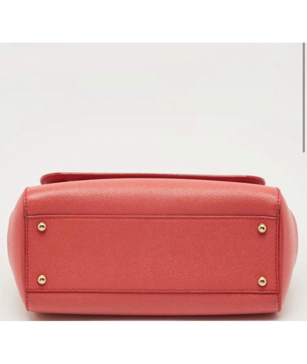 DOLCE&GABBANA Красная кожаная сумка с короткими ручками, фото 6
