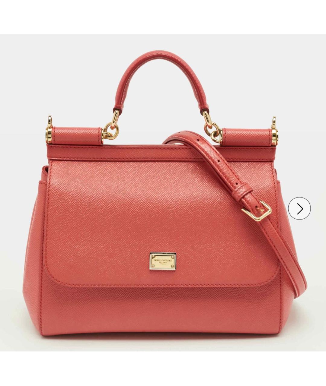 DOLCE&GABBANA Красная кожаная сумка с короткими ручками, фото 8