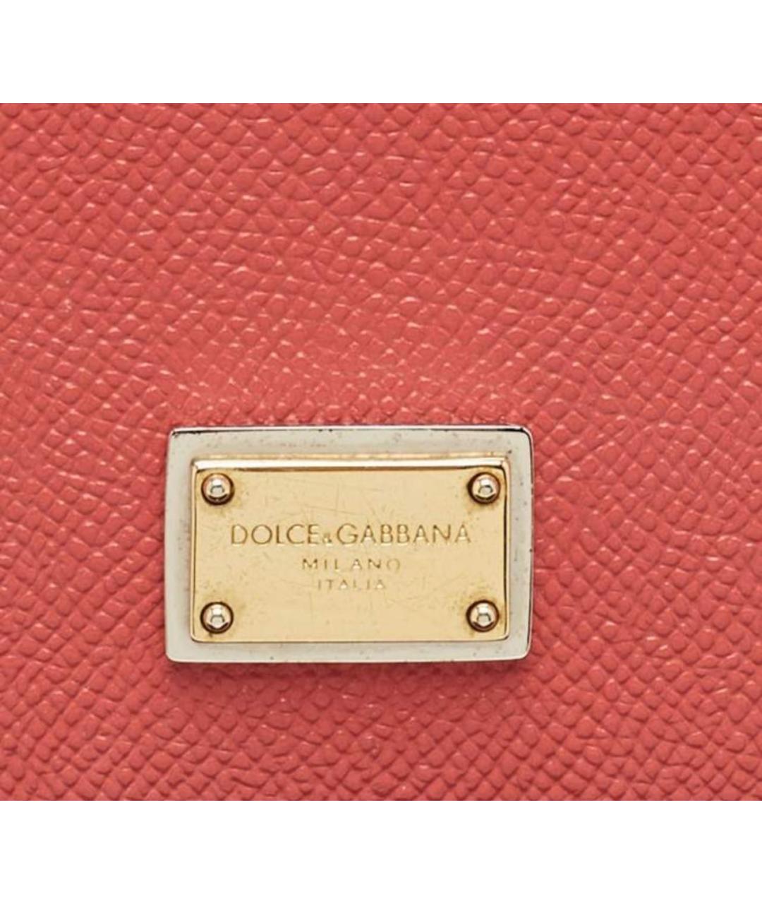 DOLCE&GABBANA Красная кожаная сумка с короткими ручками, фото 3