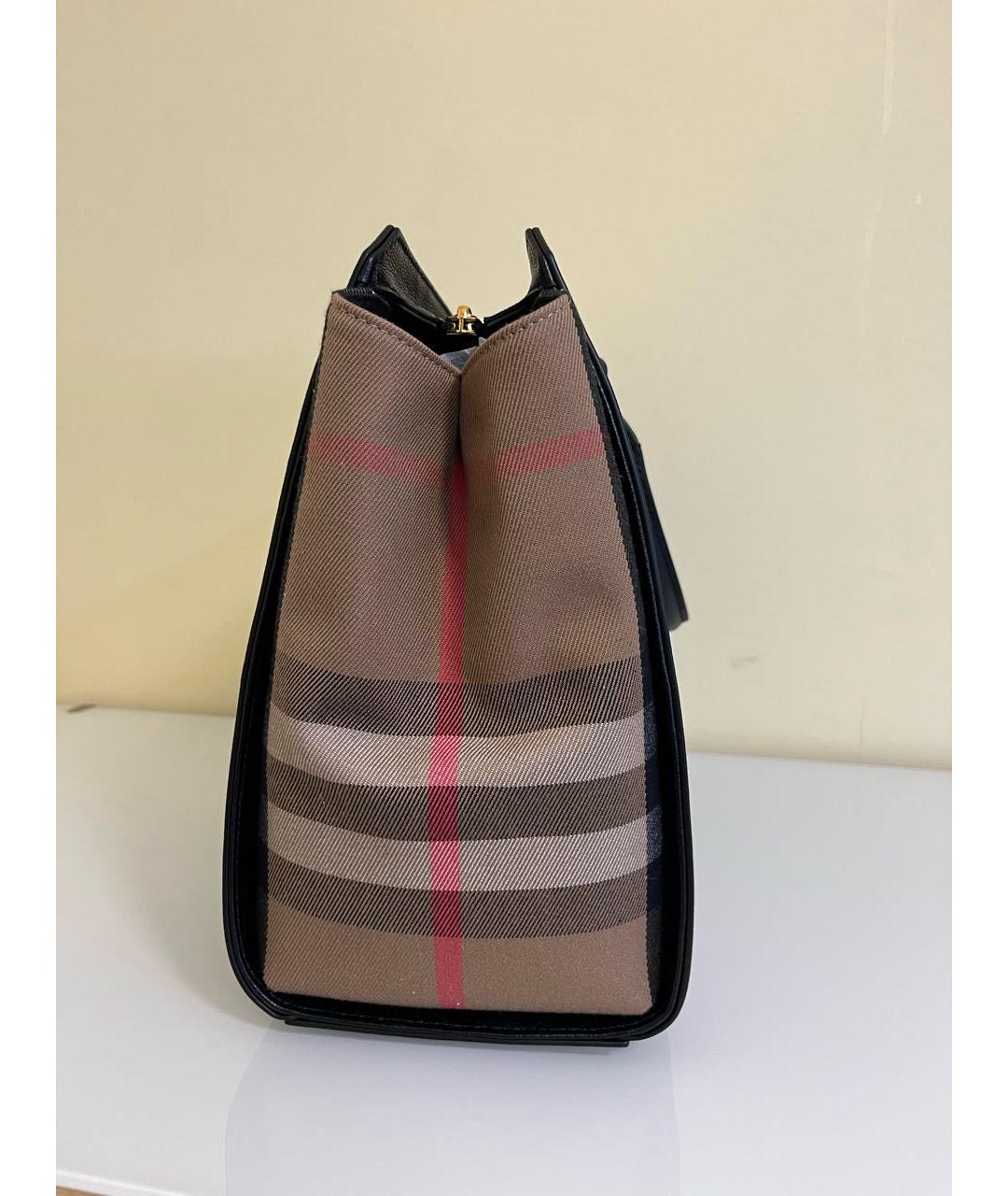 BURBERRY Черная кожаная сумка с короткими ручками, фото 6