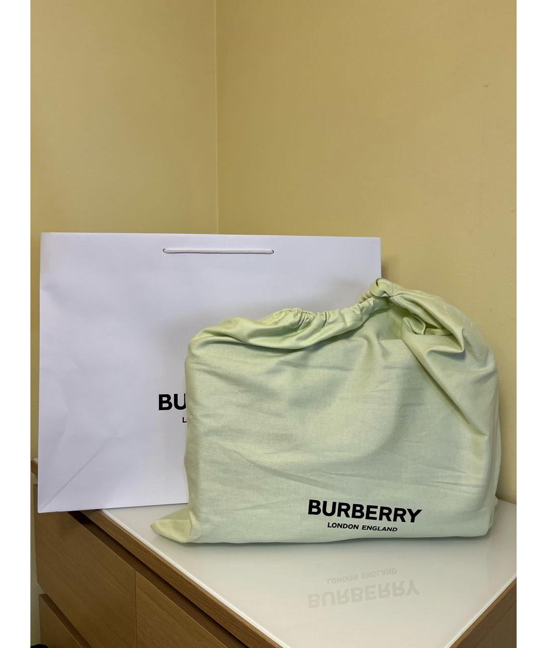 BURBERRY Черная кожаная сумка с короткими ручками, фото 5