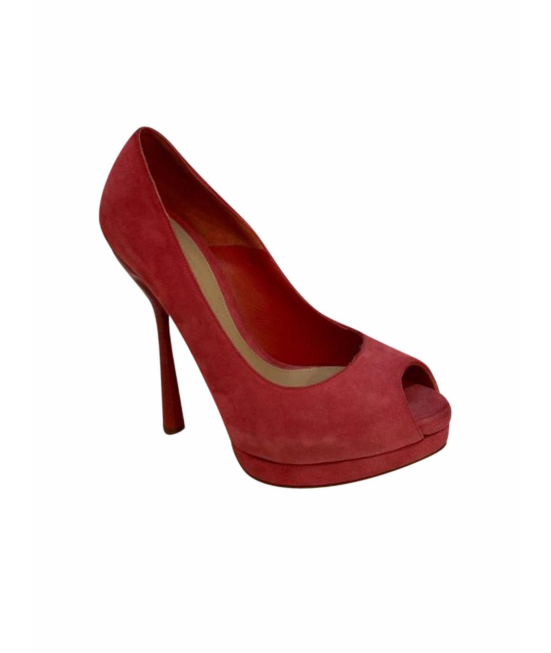 ALEXANDER MCQUEEN Красные замшевые туфли, фото 1