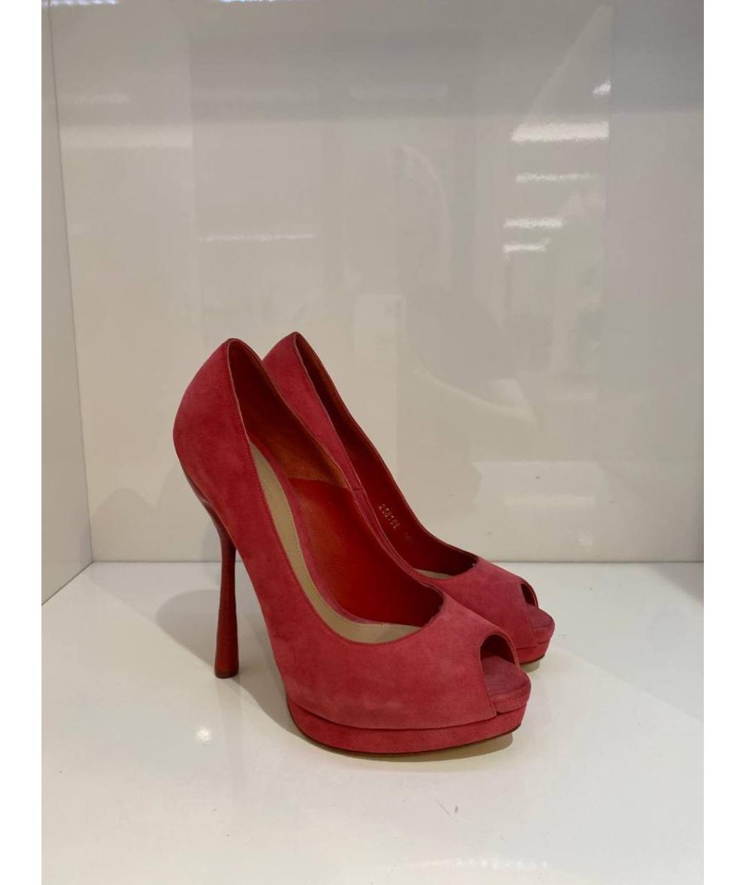 ALEXANDER MCQUEEN Красные замшевые туфли, фото 4