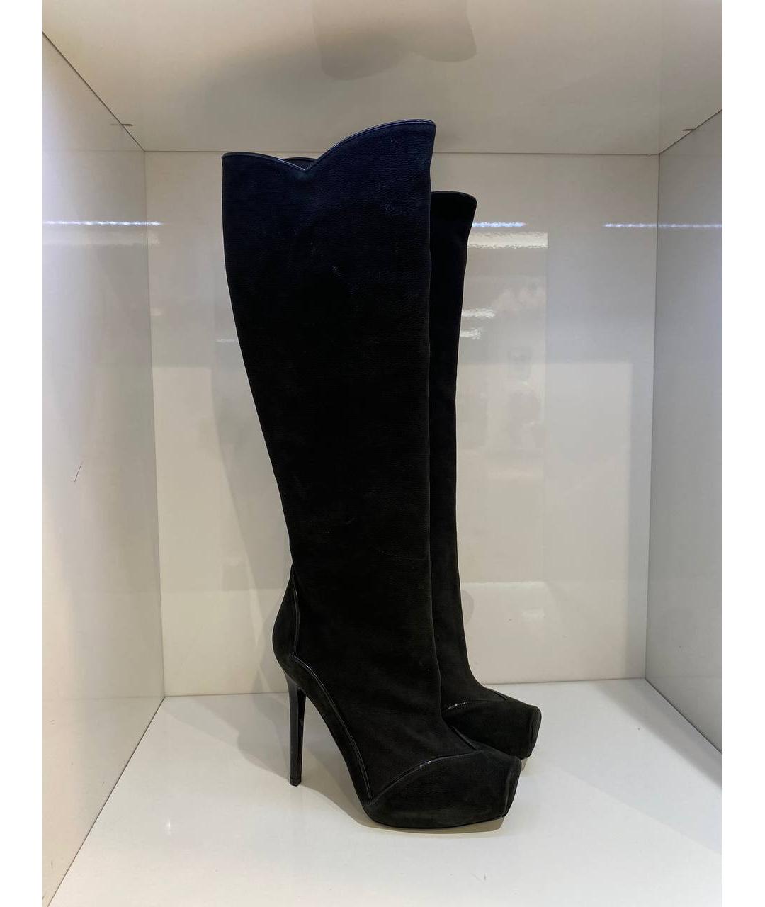 ALEXANDER MCQUEEN Черные замшевые сапоги, фото 4