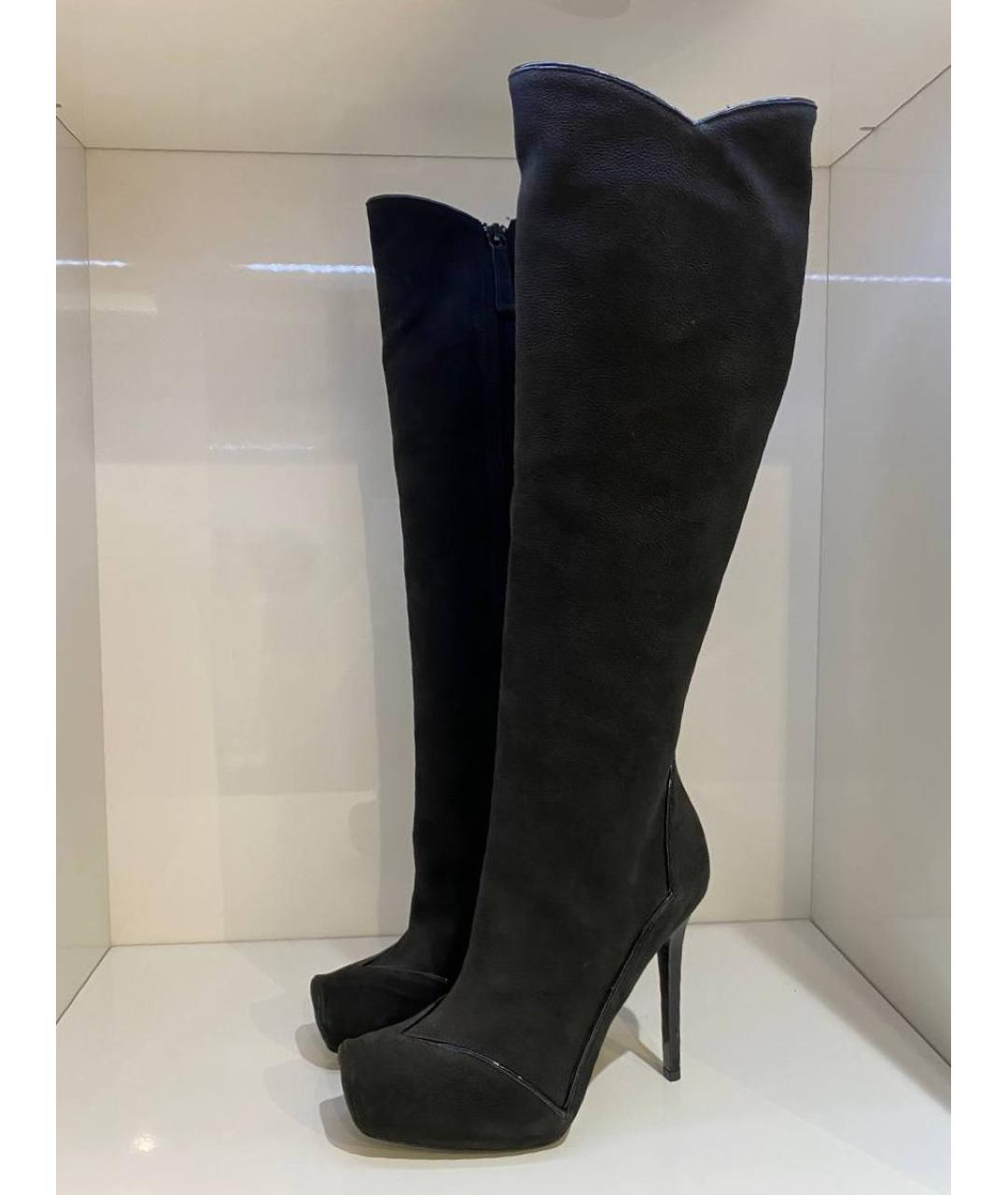 ALEXANDER MCQUEEN Черные замшевые сапоги, фото 2