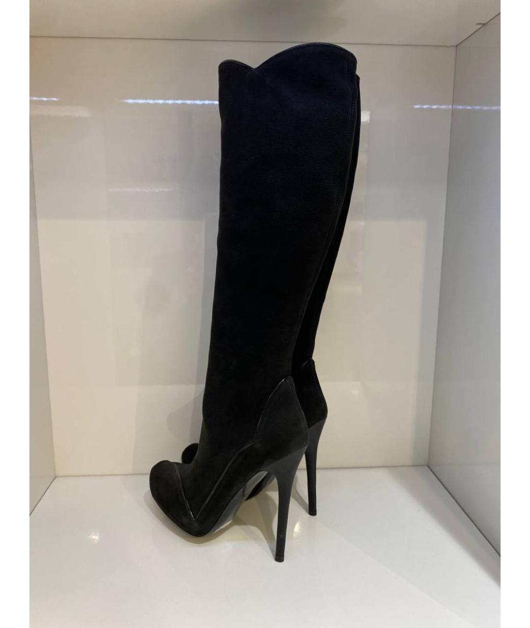 ALEXANDER MCQUEEN Черные замшевые сапоги, фото 3