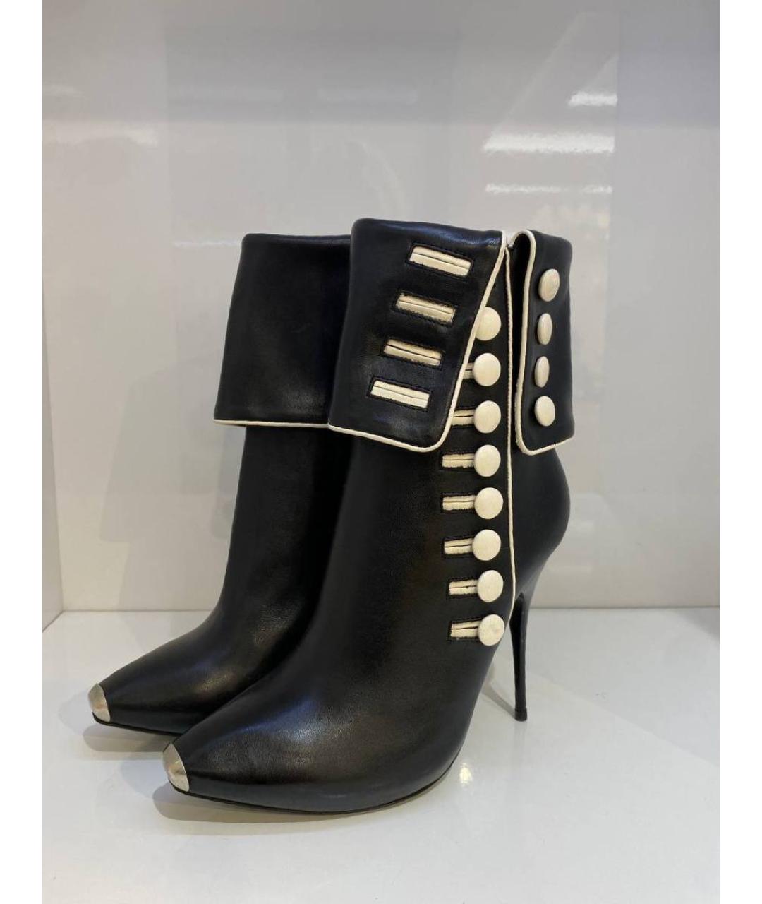 ALEXANDER MCQUEEN Черные кожаные ботинки, фото 2