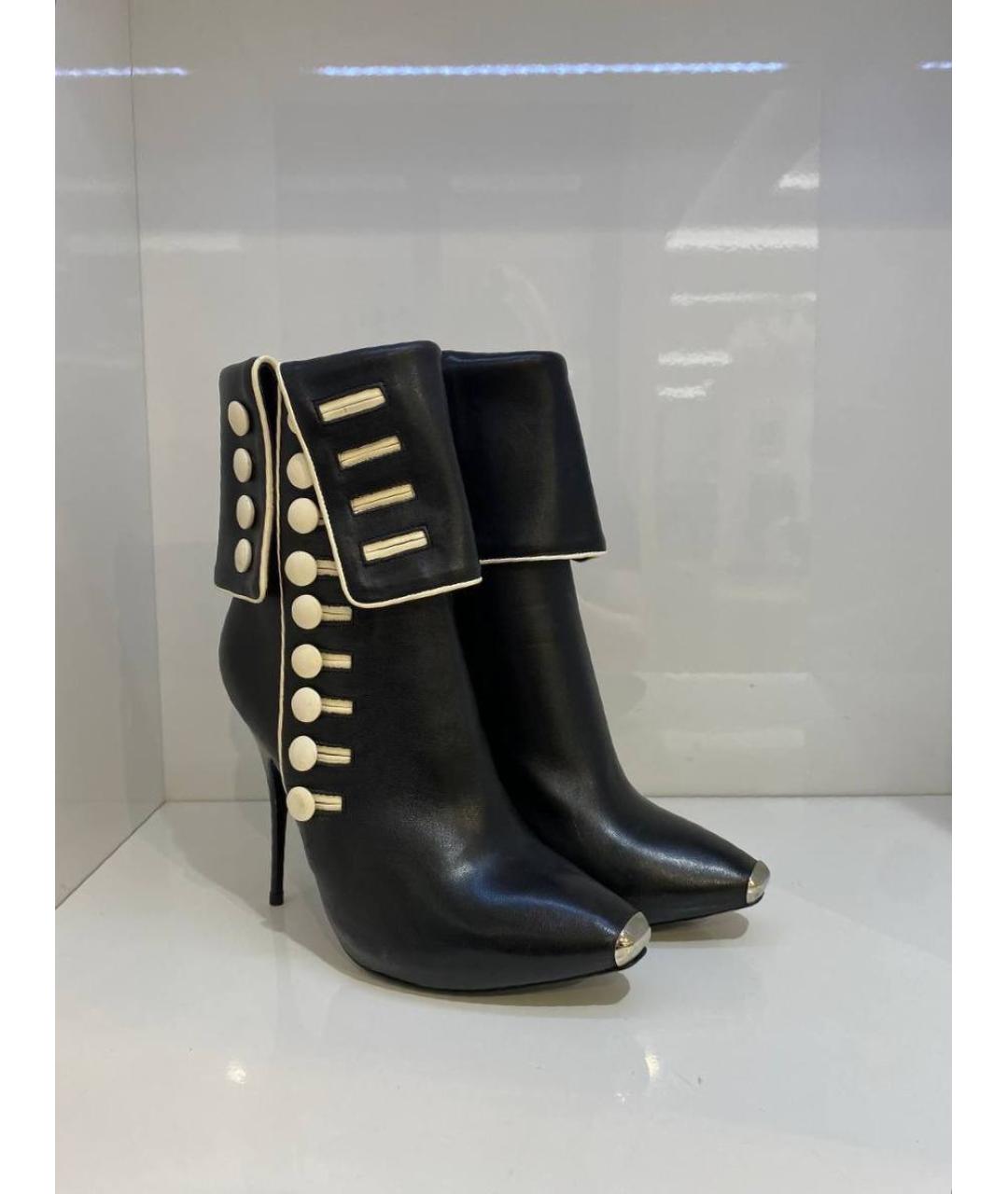 ALEXANDER MCQUEEN Черные кожаные ботинки, фото 4