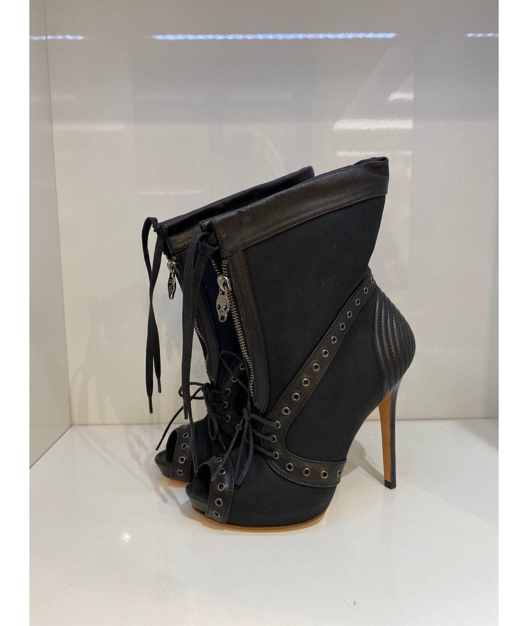 ALEXANDER MCQUEEN Черные замшевые ботинки, фото 4