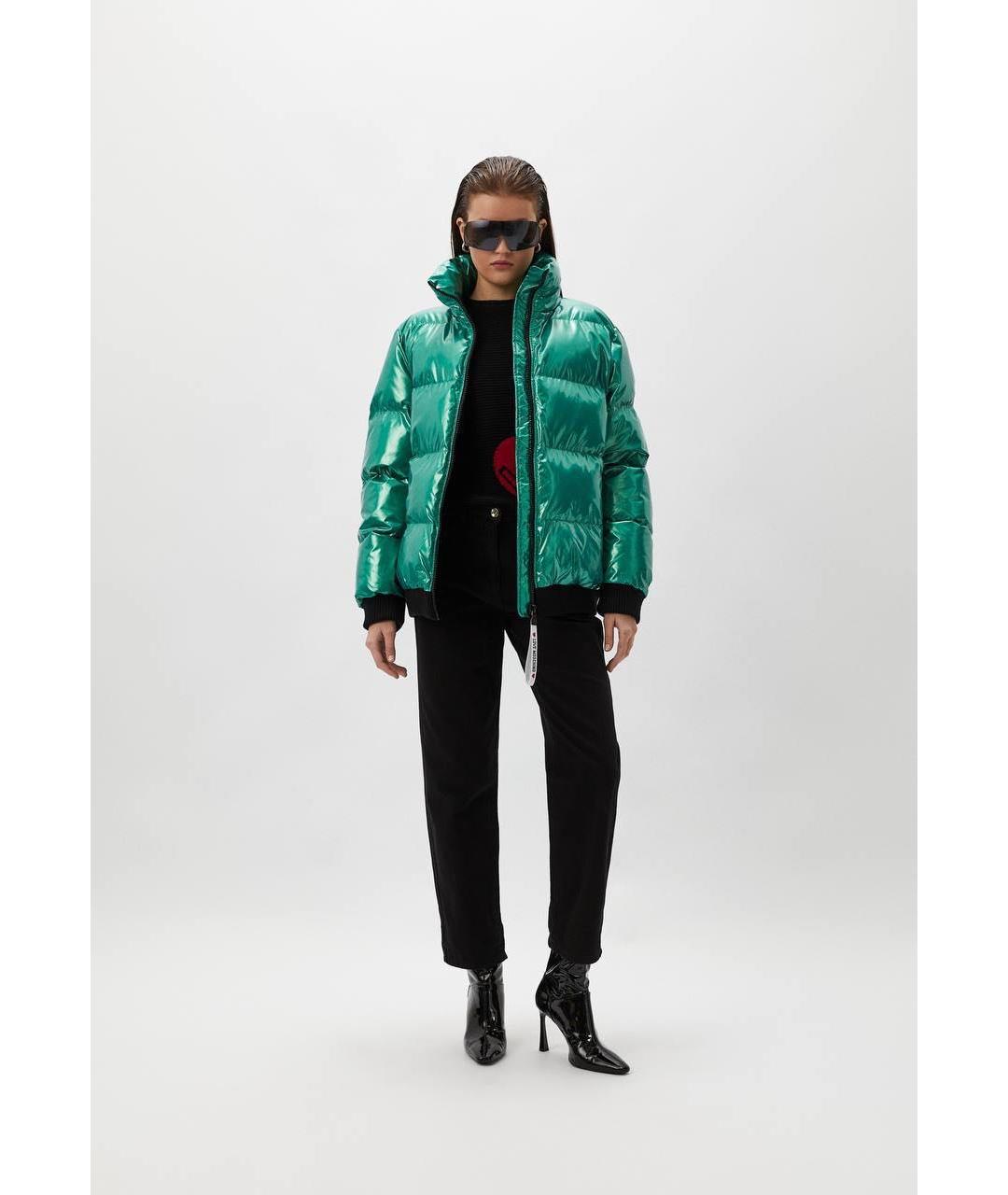 LOVE MOSCHINO Зеленый полиэстеровый пуховик, фото 6