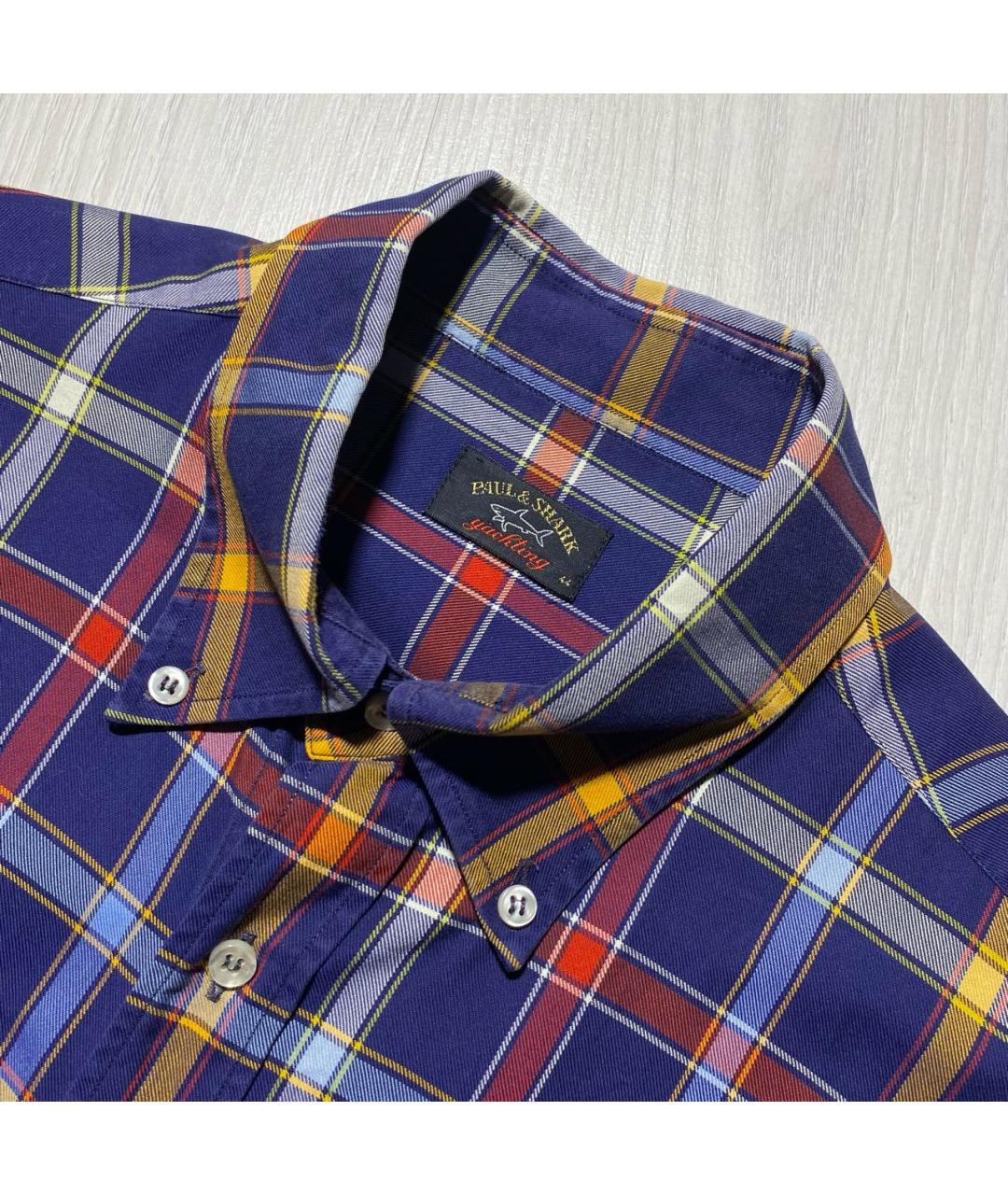 PAUL & SHARK Синяя хлопковая кэжуал рубашка, фото 4
