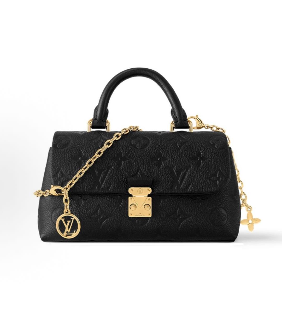 LOUIS VUITTON Черная кожаная сумка с короткими ручками, фото 9