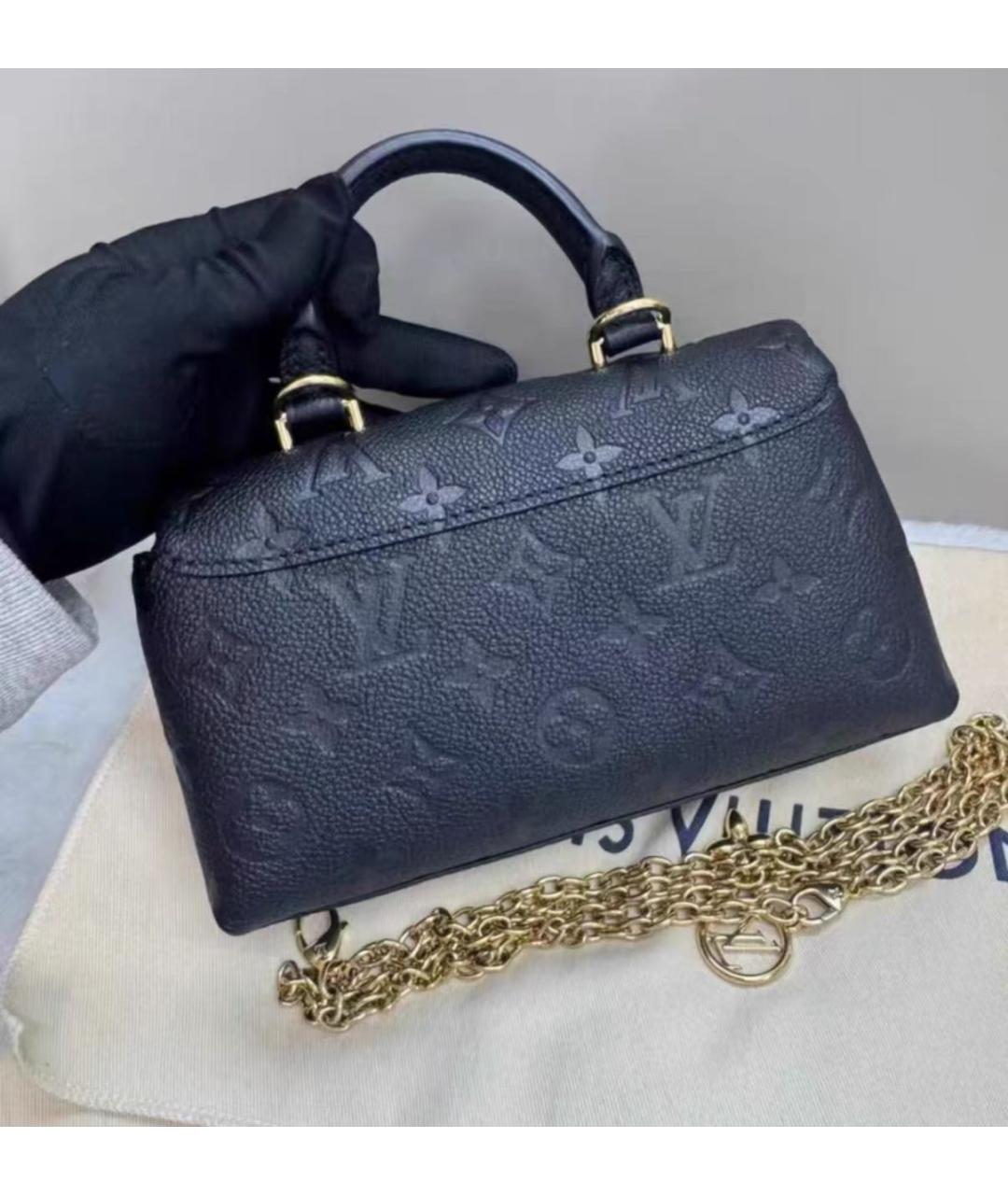 LOUIS VUITTON Черная кожаная сумка с короткими ручками, фото 7