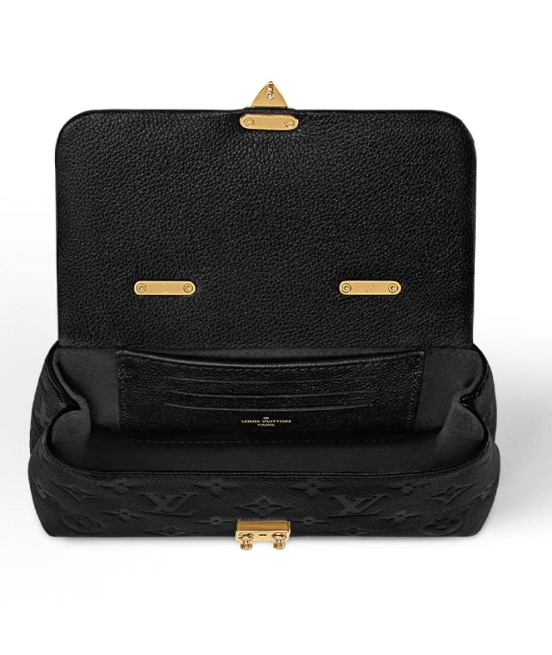 LOUIS VUITTON Черная кожаная сумка с короткими ручками, фото 4