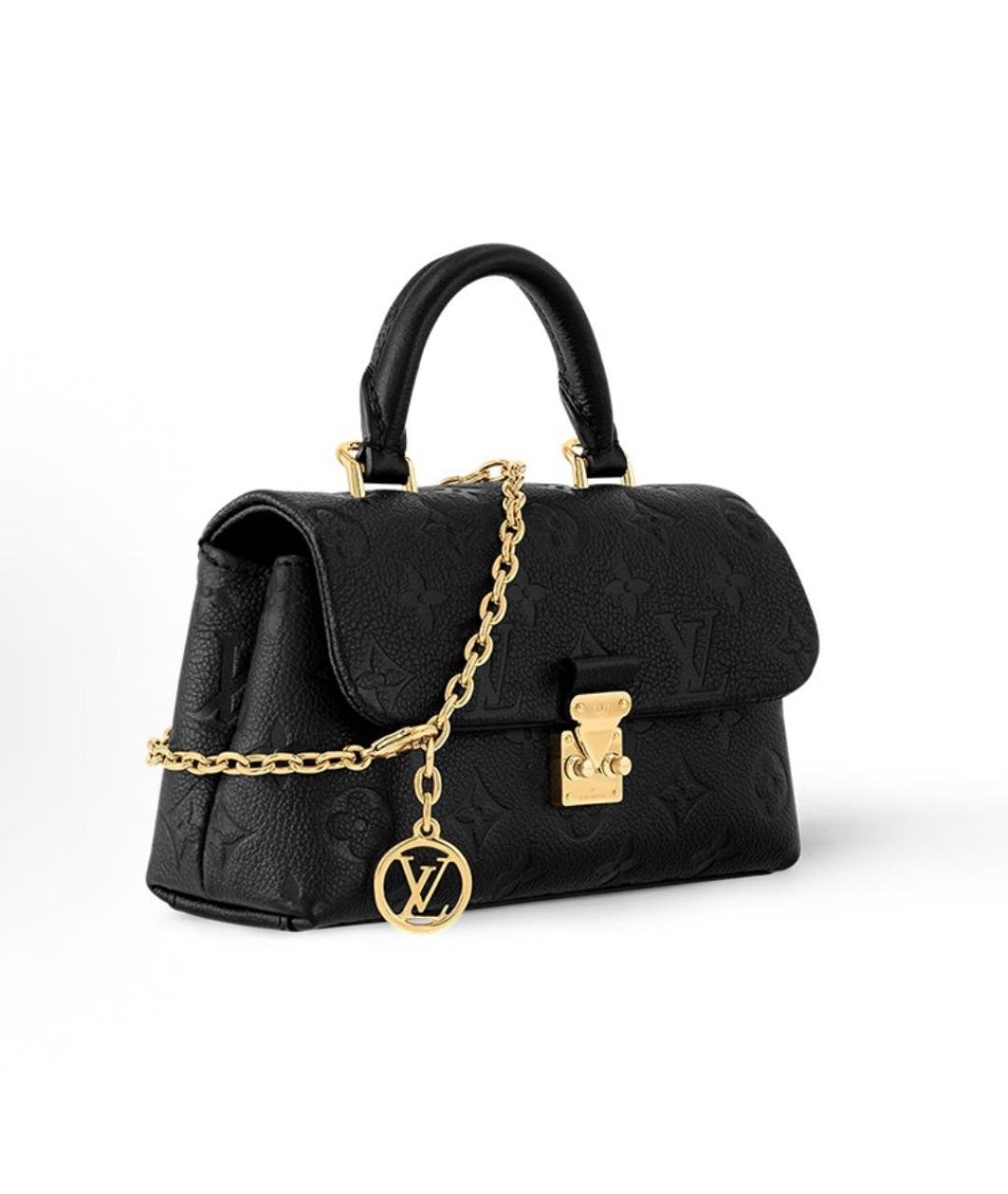 LOUIS VUITTON Черная кожаная сумка с короткими ручками, фото 2