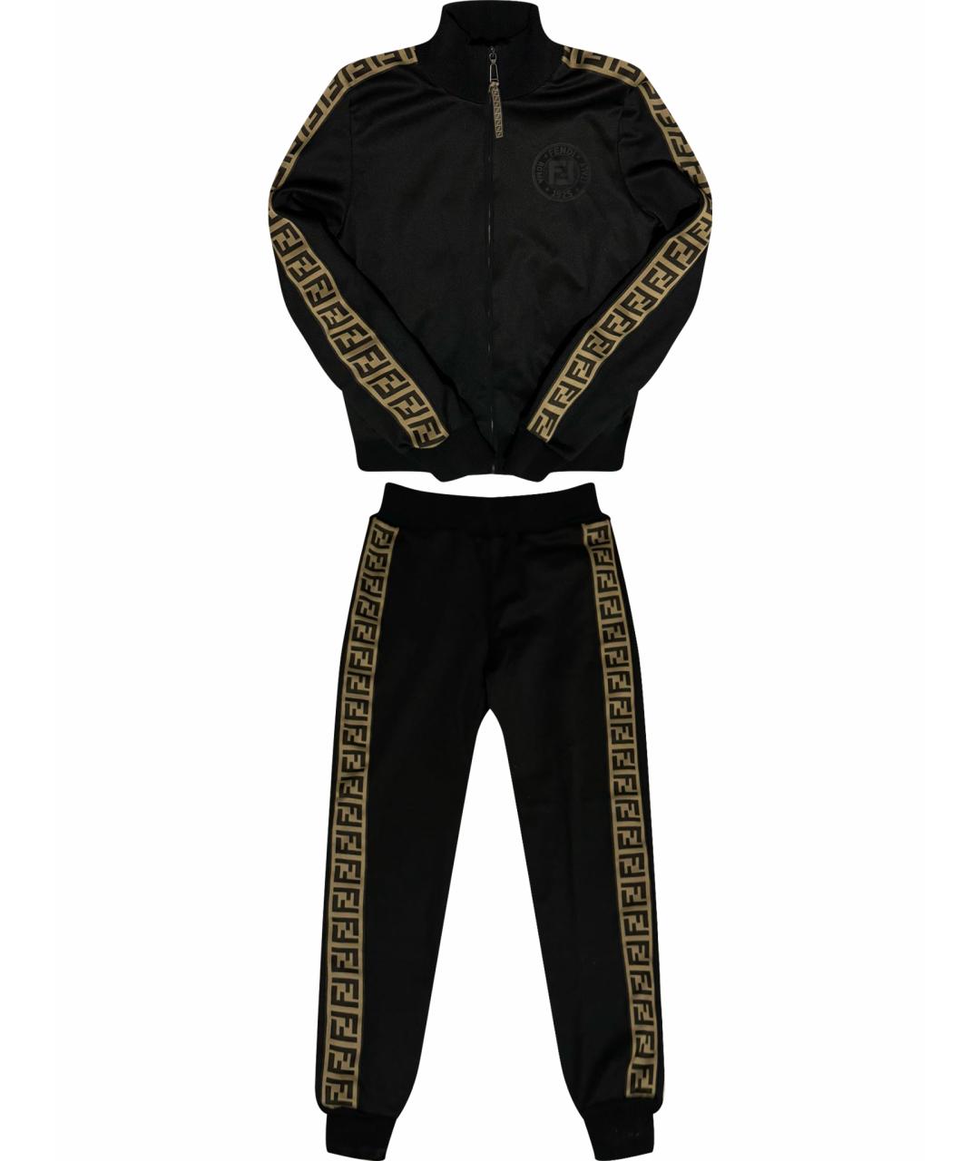 FENDI Черный хлопковый костюм с брюками, фото 1