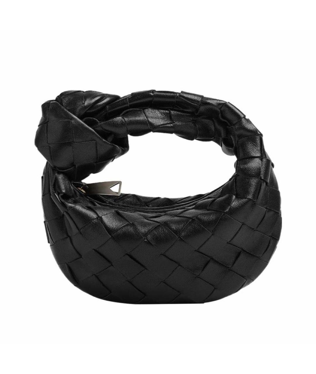 BOTTEGA VENETA Черная кожаная сумка с короткими ручками, фото 5