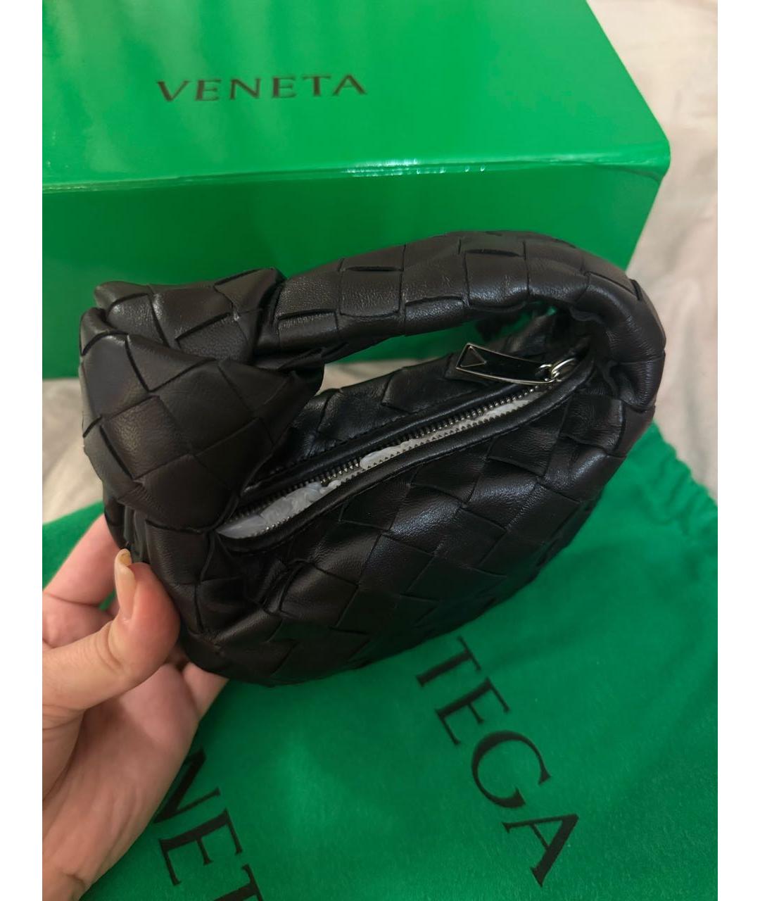 BOTTEGA VENETA Черная кожаная сумка с короткими ручками, фото 4