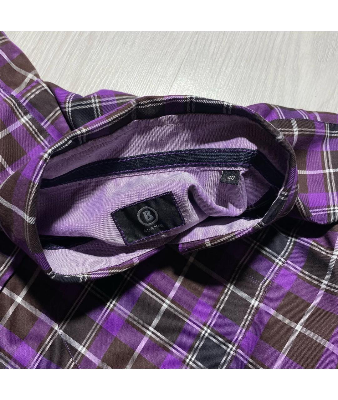BOGNER Фиолетовая хлопковая кэжуал рубашка, фото 4