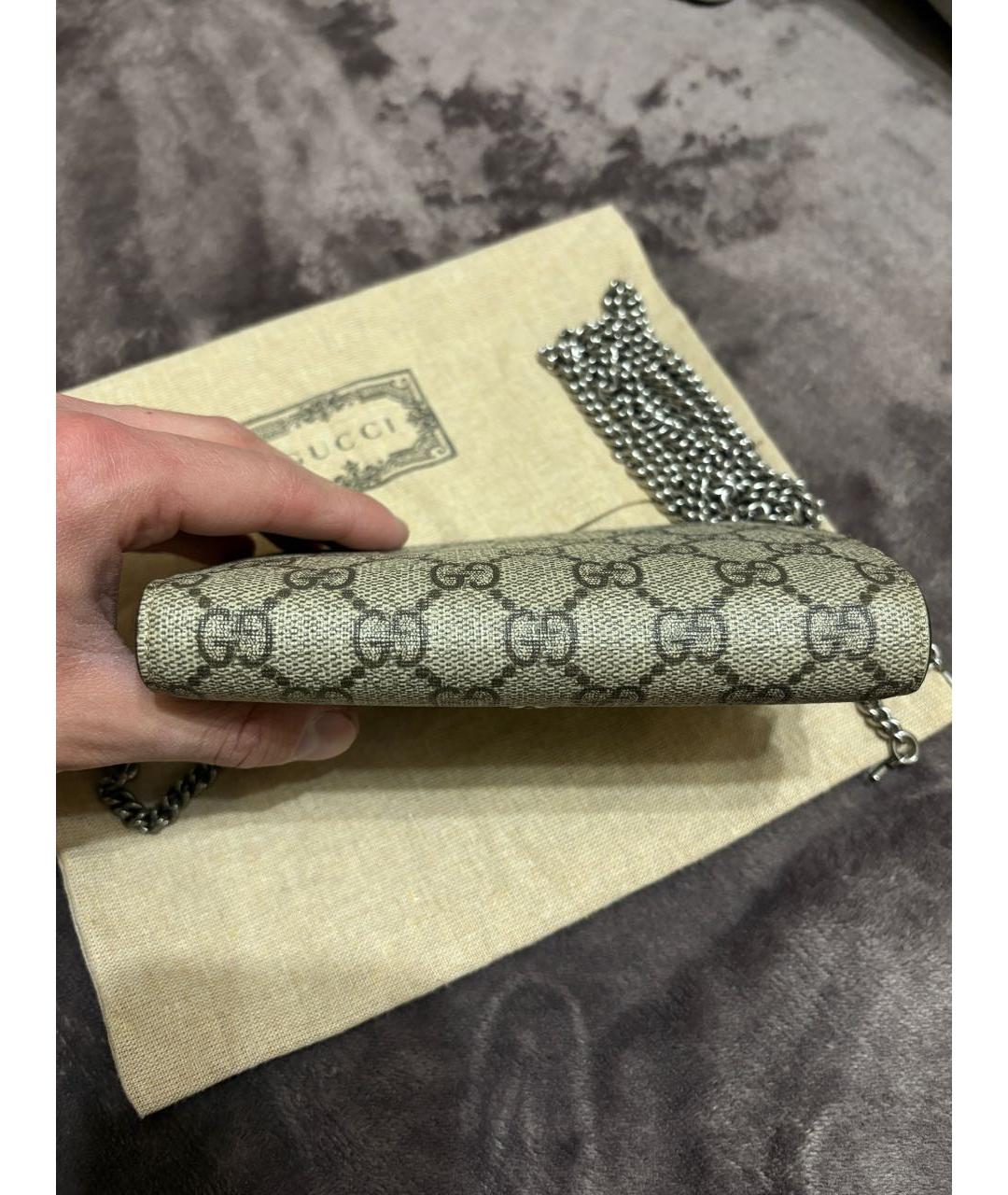 GUCCI Коричневая кожаная сумка через плечо, фото 8