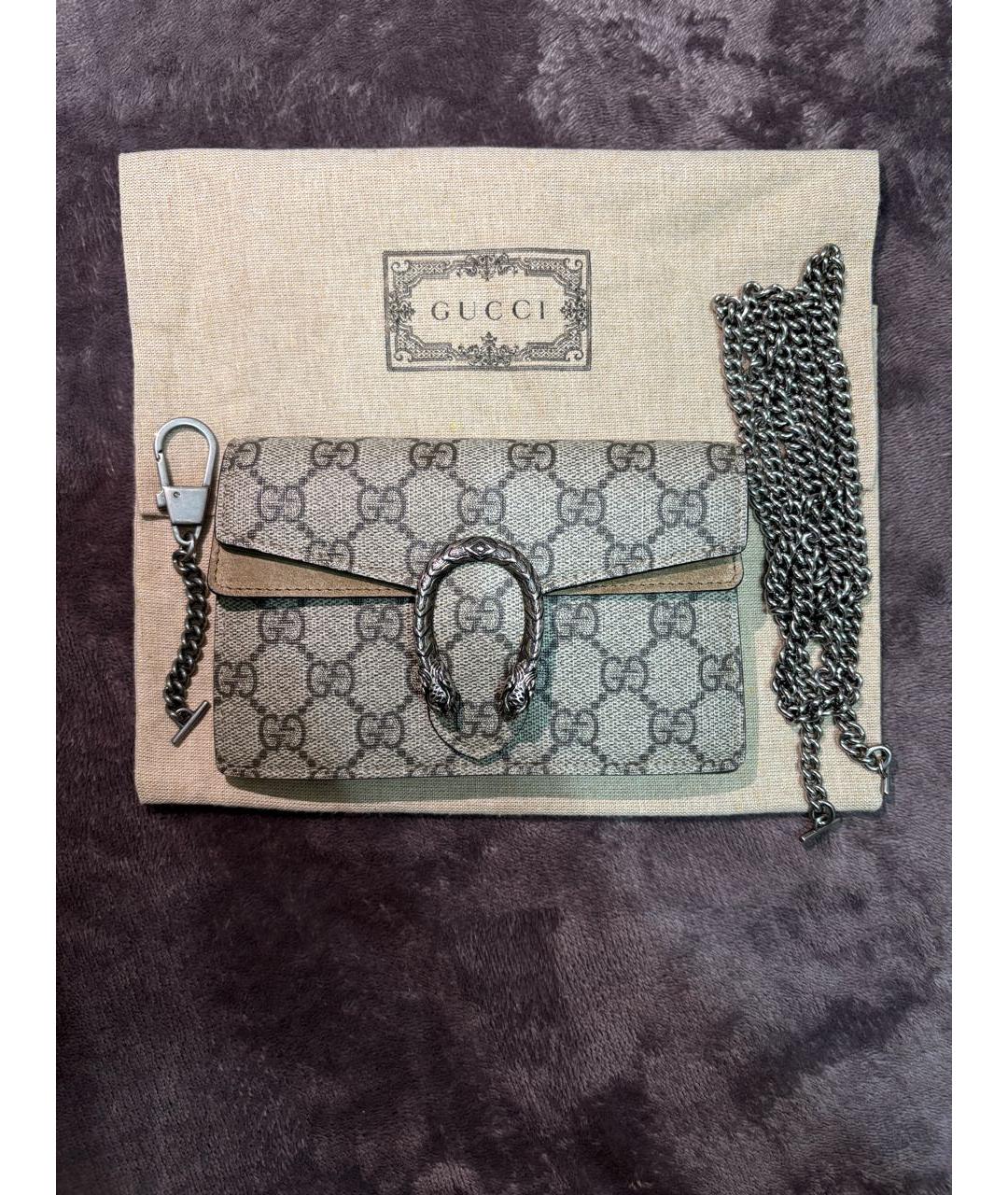 GUCCI Коричневая кожаная сумка через плечо, фото 9