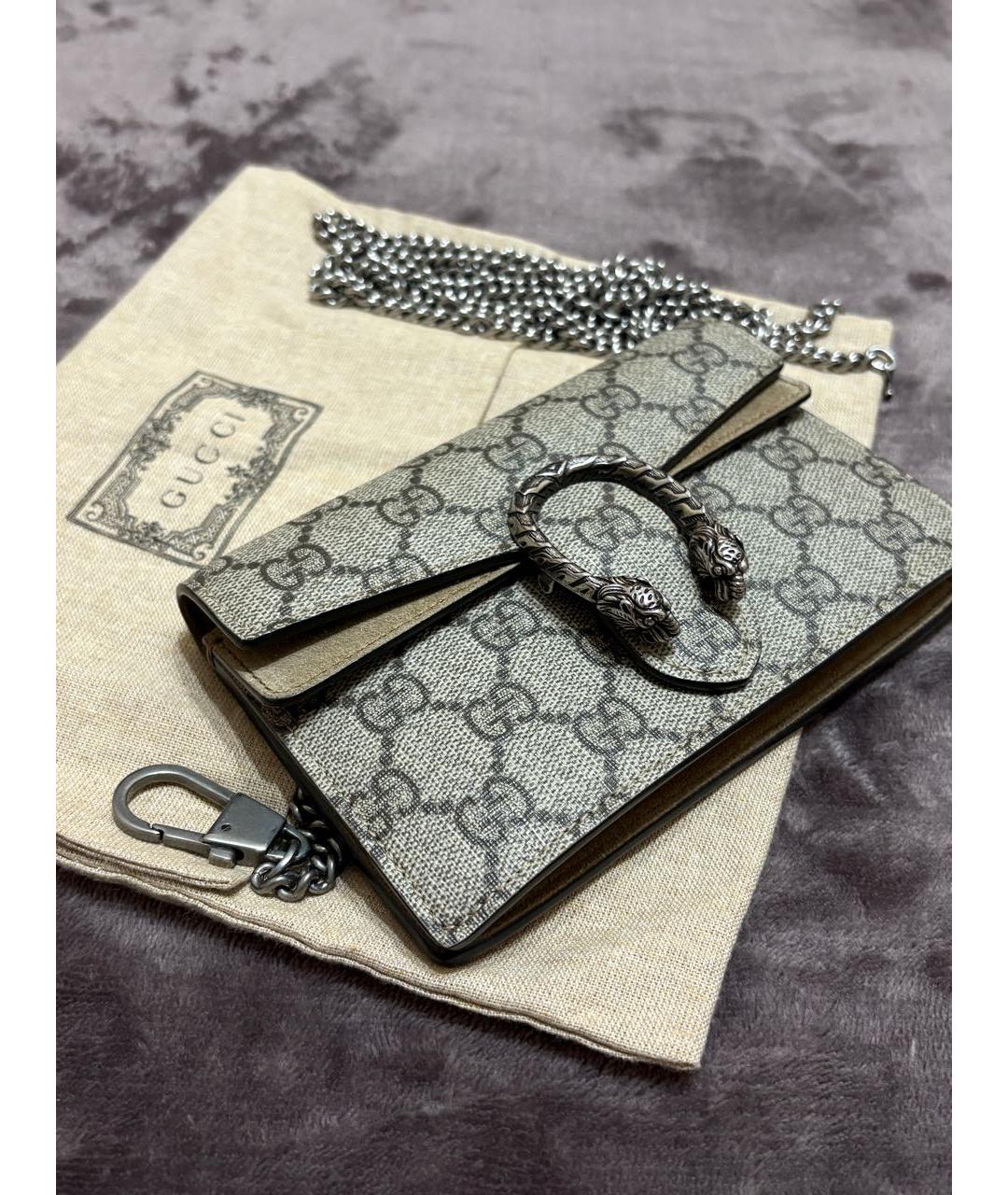 GUCCI Коричневая кожаная сумка через плечо, фото 5