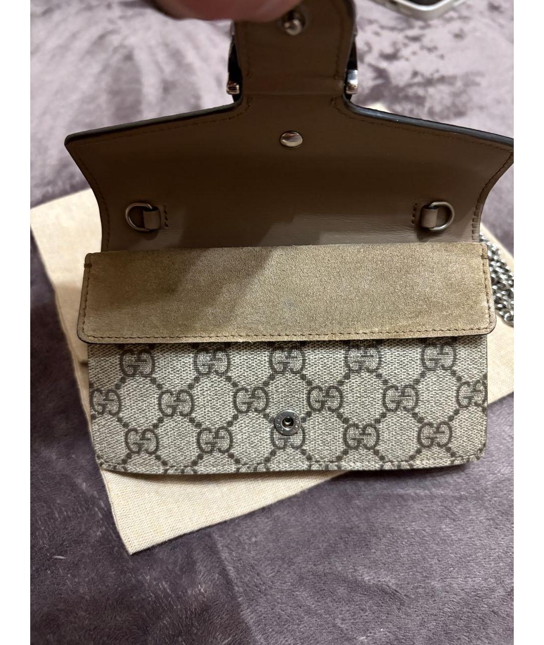 GUCCI Коричневая кожаная сумка через плечо, фото 4