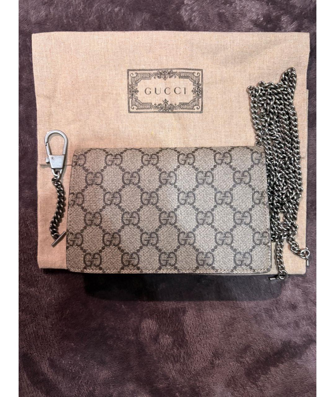 GUCCI Коричневая кожаная сумка через плечо, фото 3