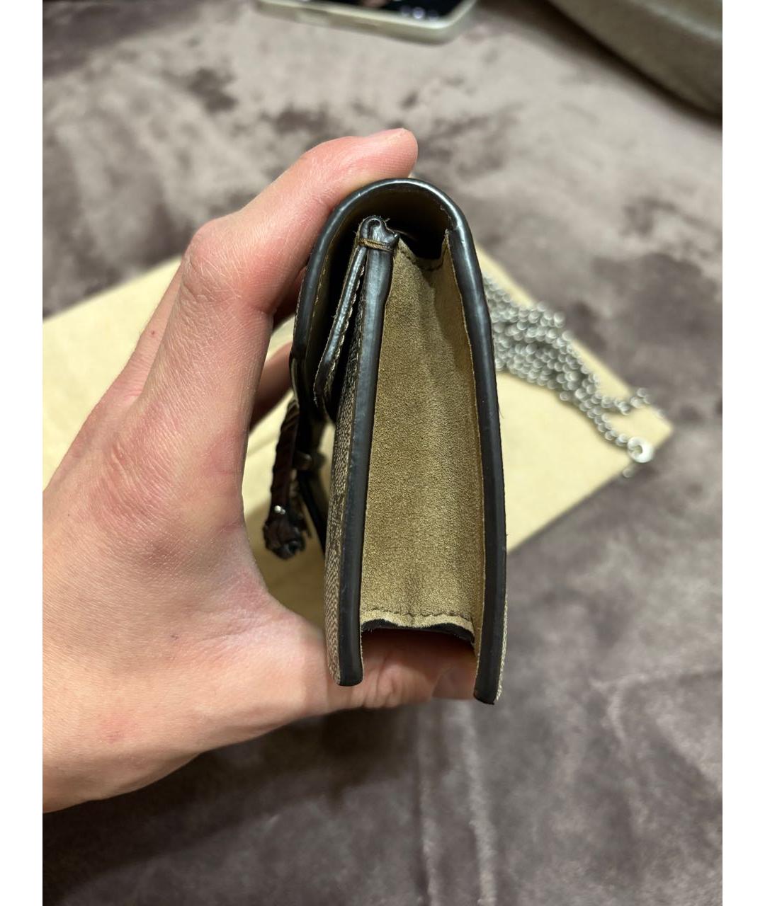 GUCCI Коричневая кожаная сумка через плечо, фото 2