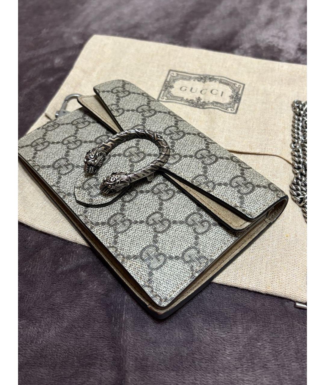 GUCCI Коричневая кожаная сумка через плечо, фото 6