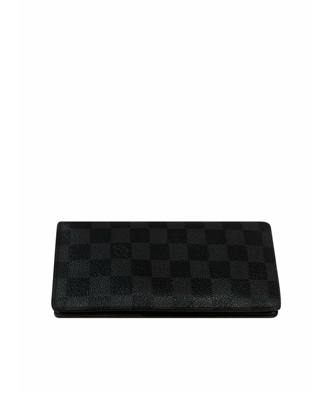 LOUIS VUITTON Черный кожаный кошелек, фото 1