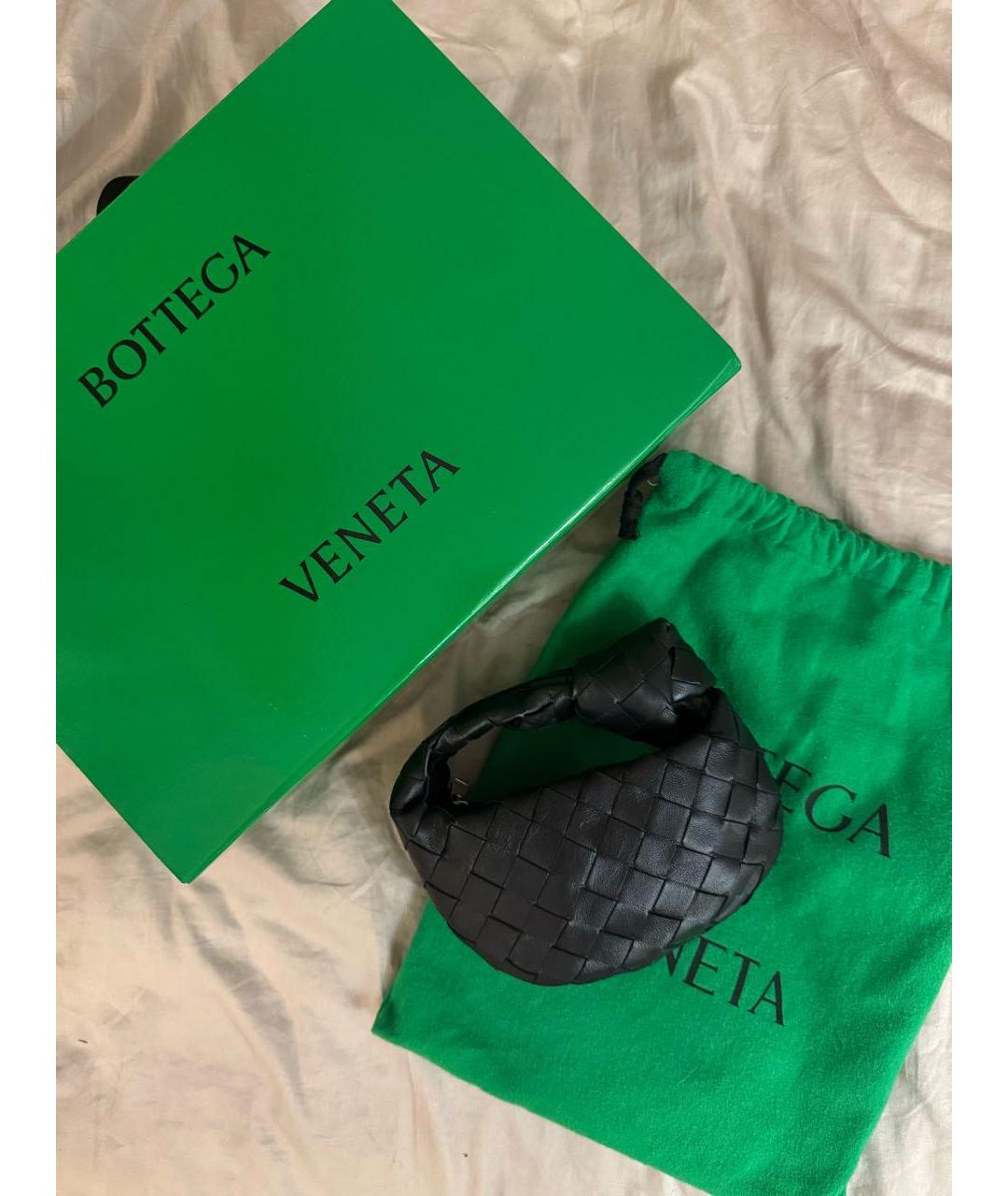 BOTTEGA VENETA Черная кожаная сумка через плечо, фото 2