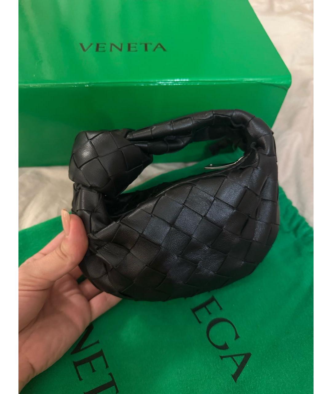 BOTTEGA VENETA Черная кожаная сумка с короткими ручками, фото 3
