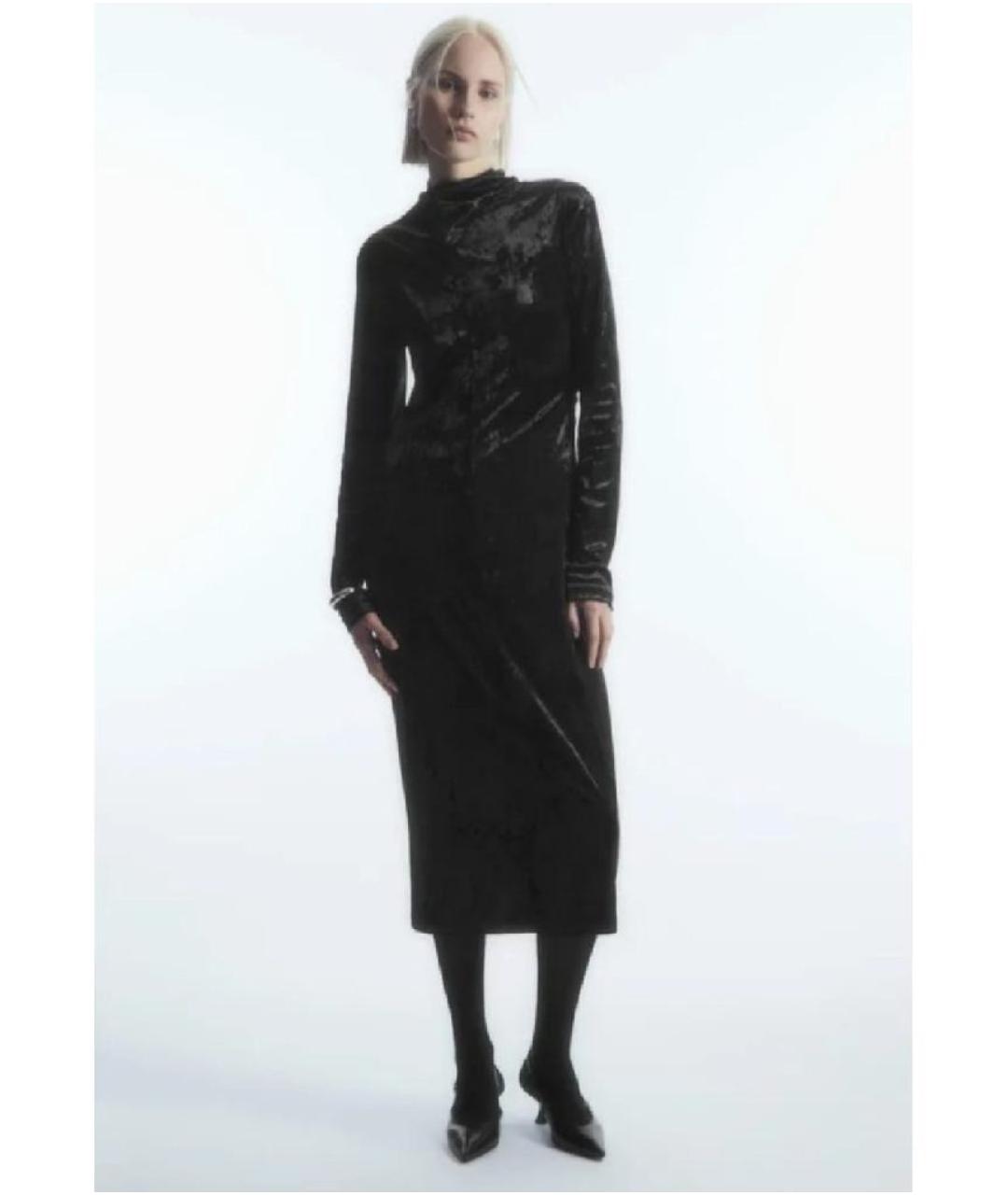 COS Черное полиэстеровое вечернее платье, фото 4