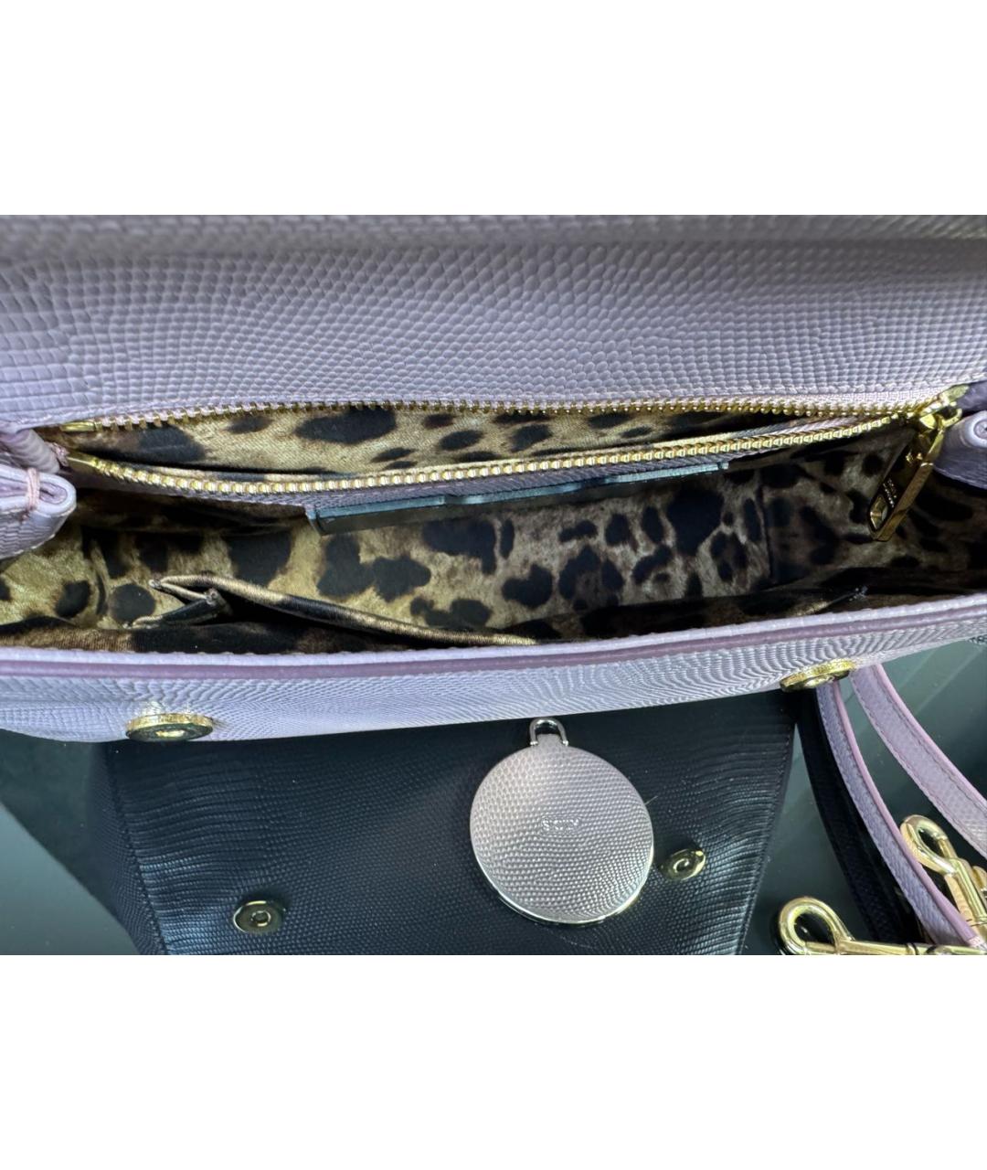 DOLCE&GABBANA Розовая кожаная сумка с короткими ручками, фото 6