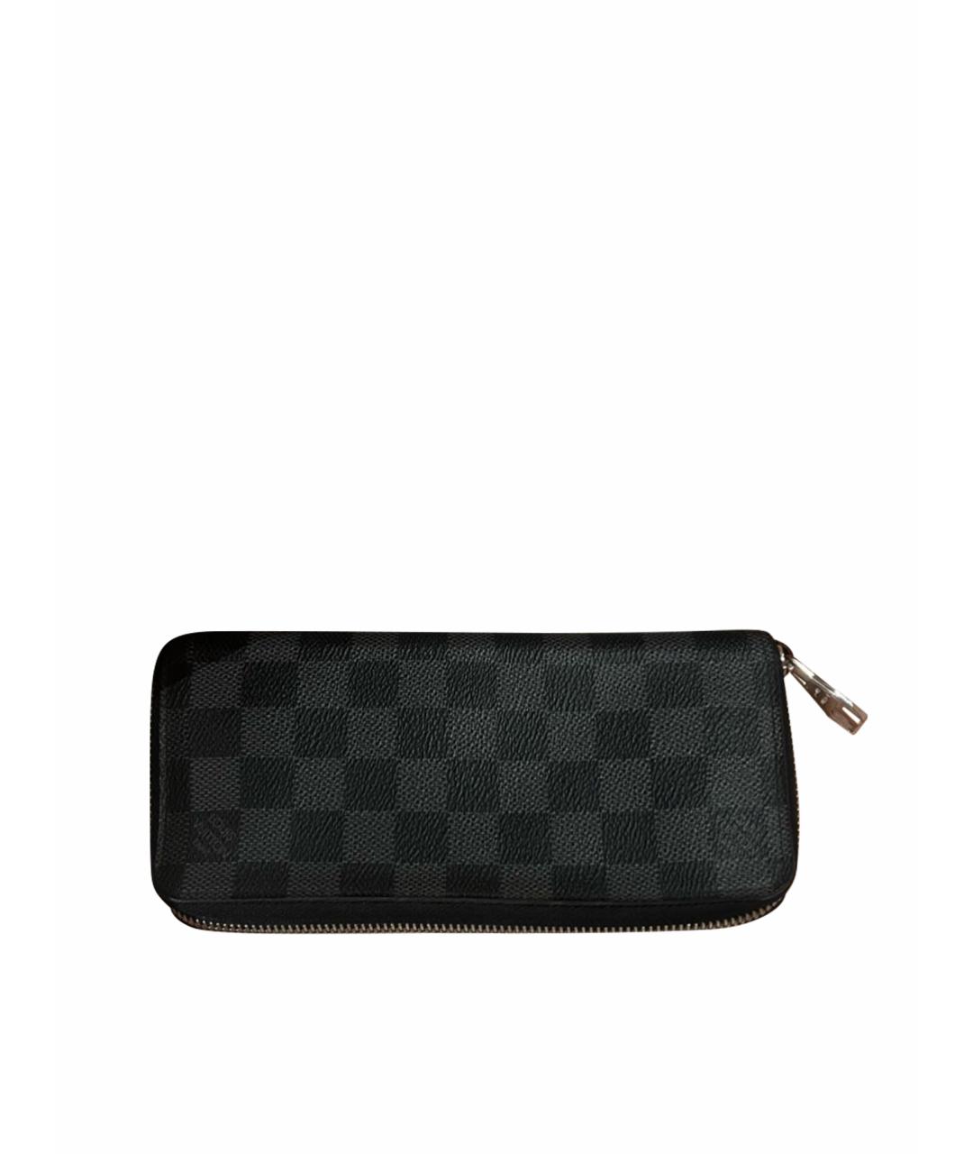 LOUIS VUITTON Черный кожаный кошелек, фото 1