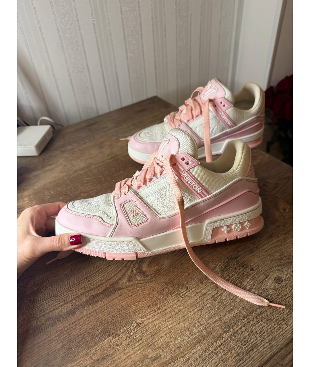 LOUIS VUITTON Белые кожаные кроссовки, фото 6