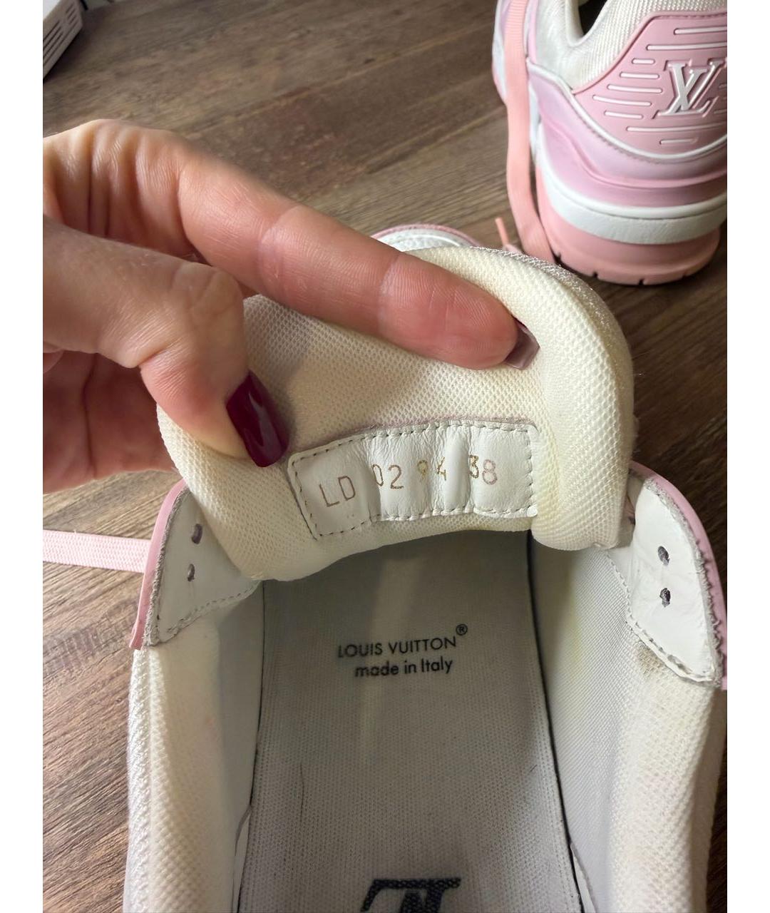 LOUIS VUITTON Белые кожаные кроссовки, фото 5