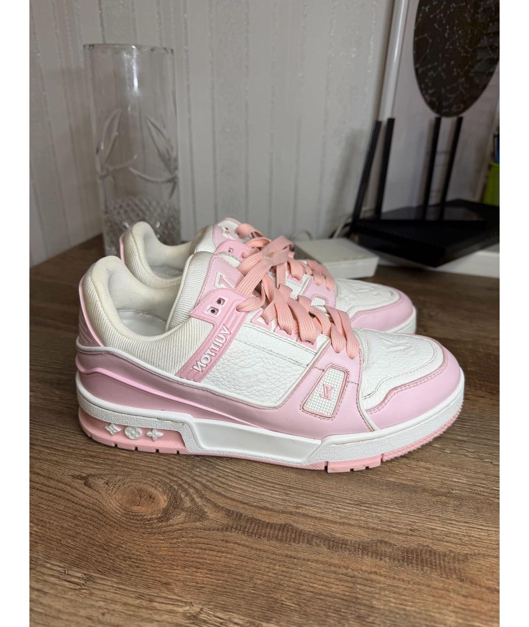 LOUIS VUITTON Белые кожаные кроссовки, фото 7