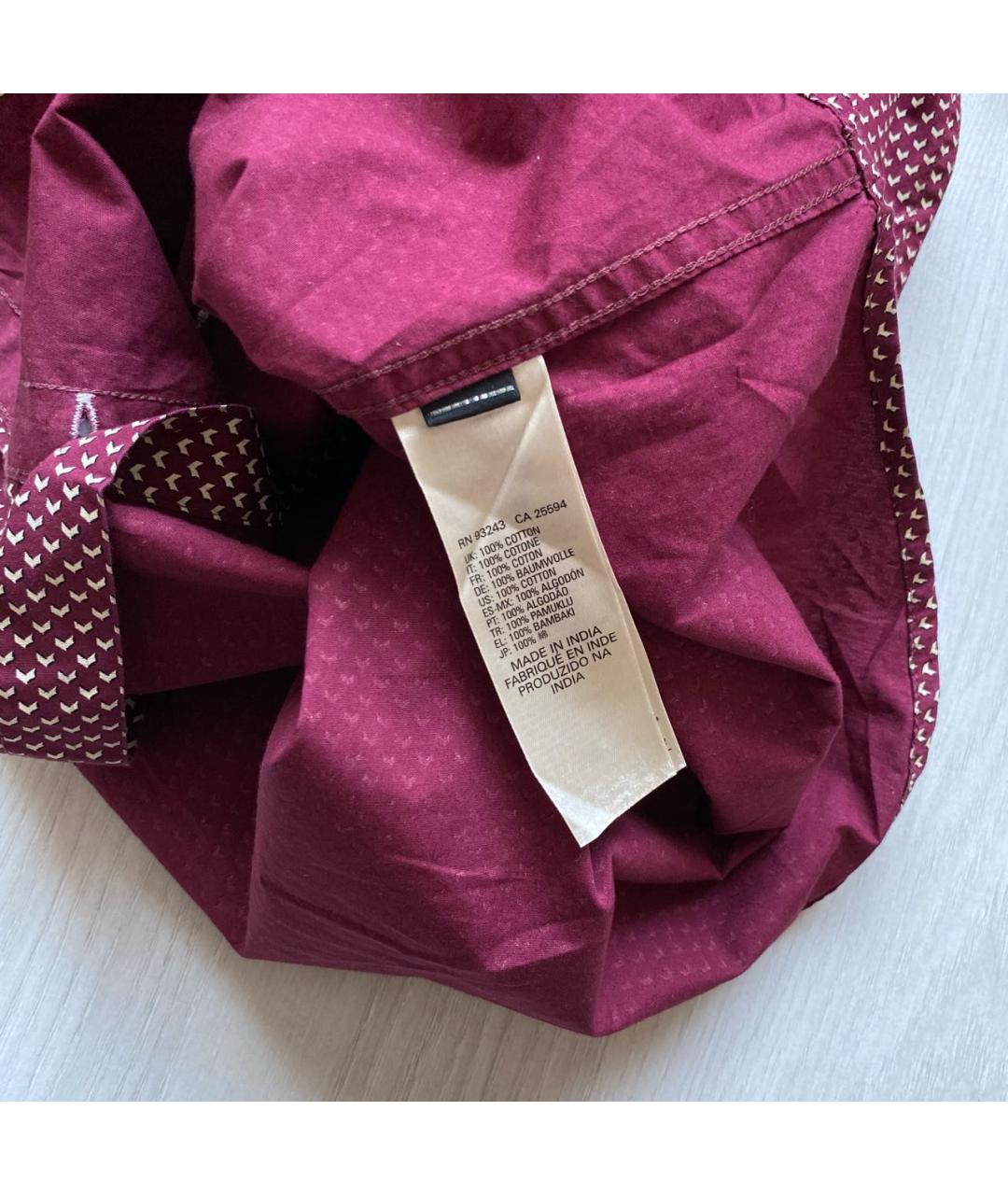 DIESEL Бордовая хлопковая кэжуал рубашка, фото 7