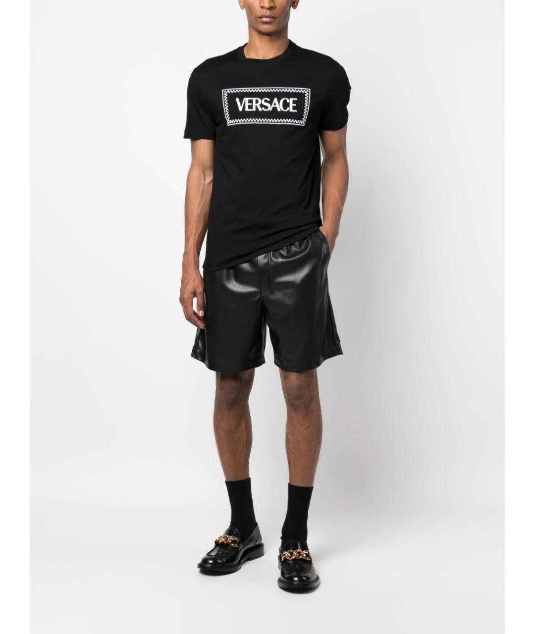 VERSACE Черная хлопковая футболка, фото 2