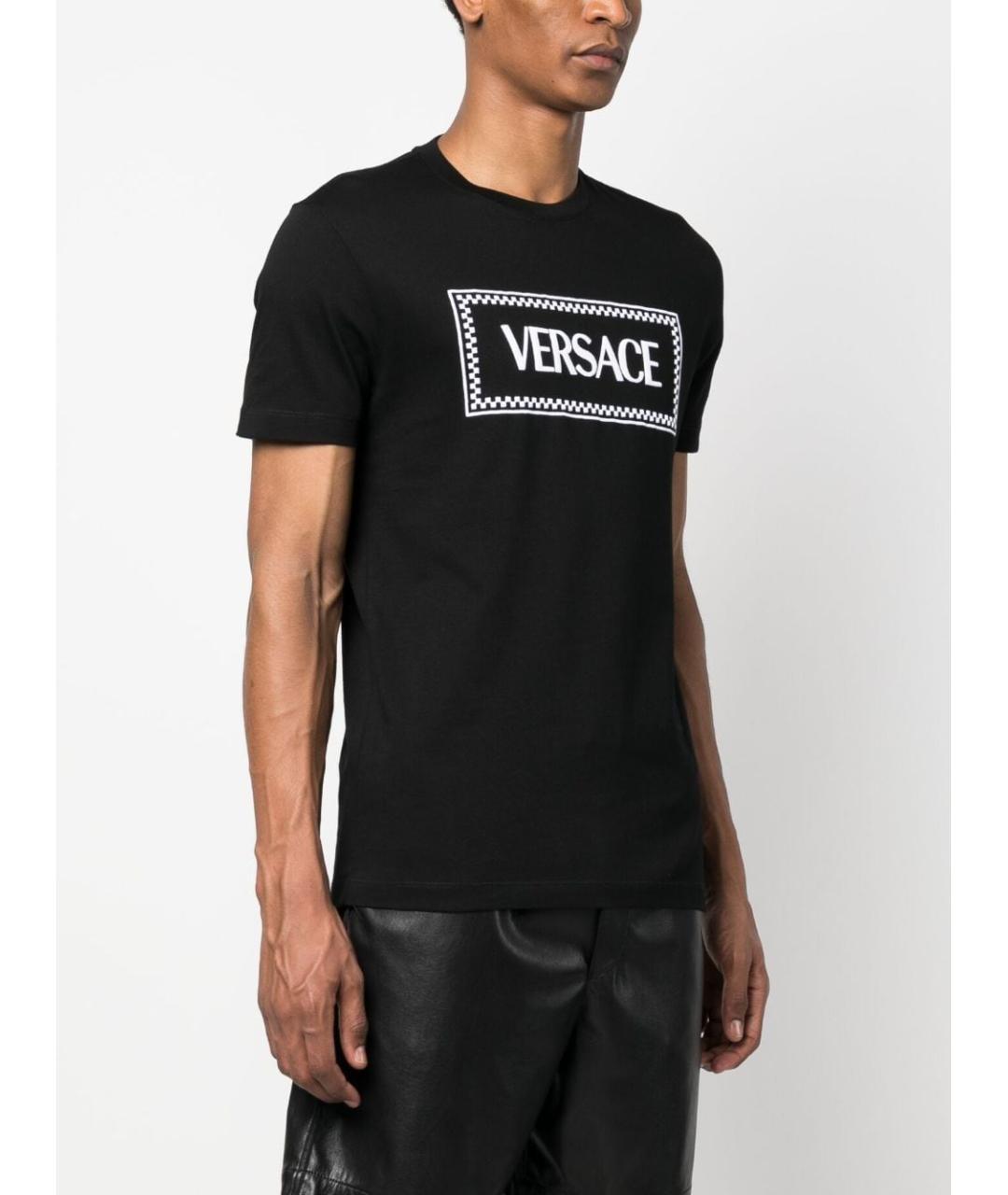 VERSACE Черная хлопковая футболка, фото 3