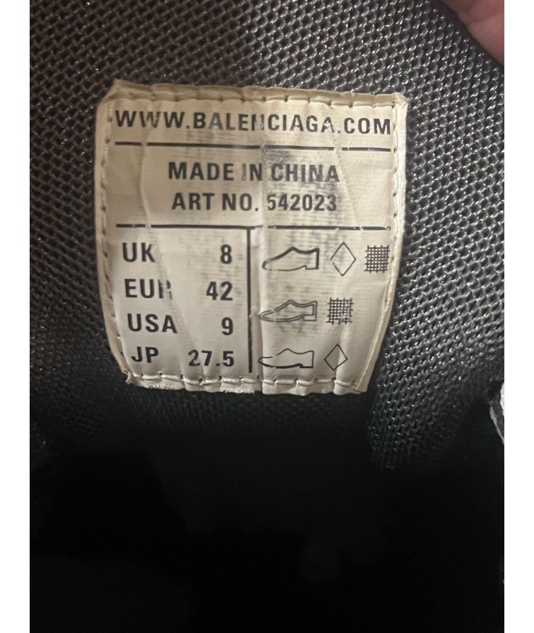 BALENCIAGA Серые текстильные низкие кроссовки / кеды, фото 6